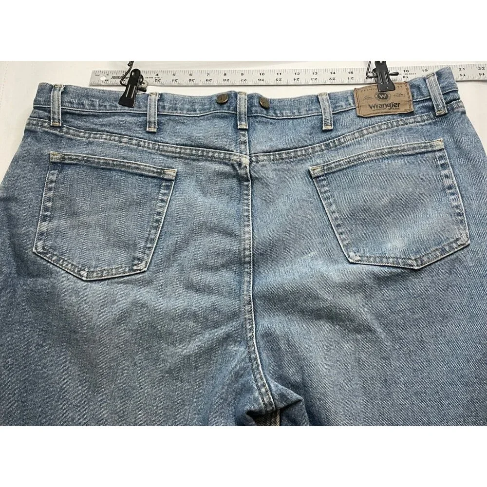 Wrangler relaxed fit shorts mens 46 x 10 high rise suspenders 606W1DH blue